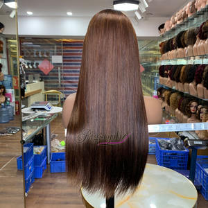 Cheveux vietnamiens super lisses T1B4 de 22 pouces avec frange, unité personnalisée ultra-lisse, dessus en dentelle 2x4 - Product Image 1