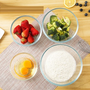Bol à salade en verre borosilicate, de grande capacité, bol à soupe avec couvercle 1 pièce - Product Image 5