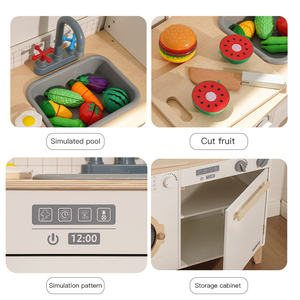 Nouvel ensemble de jouets en bois éducatifs pour enfants : Évier de cuisine en bois nordique, <span class=keywords><strong>jouet</strong></span> de simulation d'évier de cuisine danois - Product Image 6