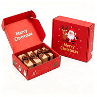 Boîtes d'expédition en carton ondulé personnalisées pour Noël, petites séries, faible MOQ, emballages cadeaux pour l'envoi et l'emballage festifs