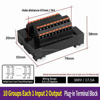 Bloc de bornes à pression 1 entrée 16 sorties, 0,2-1,5 mm², 300 V, 17,5 A, avec contact en cuivre pur pour commande d'ascenseur