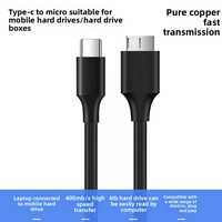 Cable de Disco Duro Externo Tipo-C a Micro-B, USB 3.0 de Alta Velocidad para Laptop y Teléfono, con Revestimiento de PVC y Conductor de Cobre Estañado