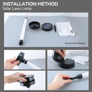 โคมไฟสนามหญ้า LED พลังงานแสงอาทิตย์ไฟกลางแจ้งไฟกลางคืนกันน้ำภูมิทัศน์โคมไฟสนามหญ้าพลังงานแสงอาทิตย์ RGB 80 7 สีกระพริบ DC 6V - Product Image 6