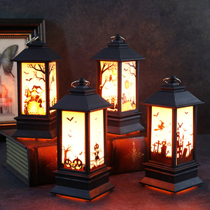 Lámpara de Plástico con Llama Simulada para Halloween - Decoración Tridimensional Pequeña con Formas de Calabaza, Fantasma, Cabina Telefónica y Bruja - Product Image 1