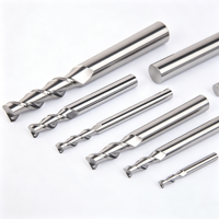 Fraise à queue en carbure monobloc à 2 dents pour aluminium, cuivre, alliage de zinc, fraise de fraisage CNC non revêtue