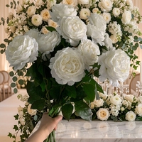Bunga Peony Putih Buatan K-0170, Sentuhan Realistis, Lembut, Mirip Asli, dari Lateks, untuk Buket Pernikahan, Dekorasi Rumah, Grosir