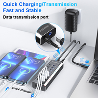 RSHTECH 7 en 1 concentrateur de charge usb 36W alimentation QC 3.0 charge rapide 5Gbps Ports de données concentrateur USB pour ordinateur portable et accessoires PC