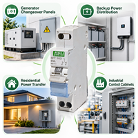 Interrupteur de transfert JIELI AC 230/400V certifié IEC, capacité de coupure 6kA, en cuivre PA66, OEM ODM, interrupteur de transfert manuel, disjoncteur 1P-5P