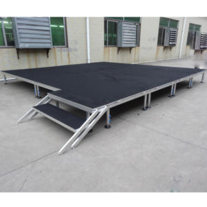 Plataforma de Escenario Portátil de Aluminio para Exteriores, Fácil de Montar, Superficie Antideslizante, Altura Ajustable, Aleación de Aluminio 6063-T5, CE - Product Image 6