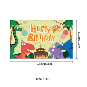 Dinosaurier Geburtstag Hintergrund für Kinder Jungen Kinder Alles Gute zum Geburtstag Hintergrund Banner Party Dekorationen liefert Zeichen für Fotografie - Product Image 2