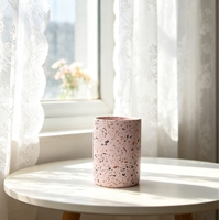 Pot à bougie en céramique vide à texture terrazzo, récipient en porcelaine multicolore pour la fabrication de bougies parfumées, décoration de table à la maison, cadeau