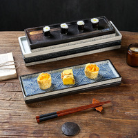 Restaurant Japonais Sushi Plat Vaisselle Assiette En Céramique Ensemble Longue Assiette En Céramique