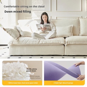 Divano Sezionale Imbottito con Seduta Profonda - Imbottitura in Spugna ad Alta Resilienza e Piuma d'Oca, <span class=keywords><strong>Design</strong></span> Lavabile - Product Image 4
