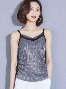 Camiseta de Protección Solar de Doble Capa de Chifón para Mujer, Manga Larga, Cuello Halter Brillante y Sedoso, Cómoda y Transpirable - Product Image 6