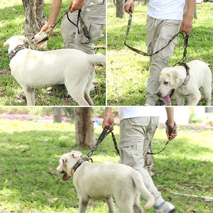 Correas tácticas para perros, accesorio de camuflaje fuerte y retráctil, absorción de impacto, doble Mango, para exteriores, con cinturón de seguridad para coche - Product Image 6