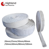 Cordon en fibre céramique durable 1260C, joint réfractaire haute densité 45% Al2O3, isolation thermique, cordon tressé pour four à aluminium