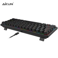 AIKUN GX9610 kablolu gökkuşağı arka oyun klavyesi mekanik anahtarları multimedya 61 anahtar Mini taşınabilir klavyeler