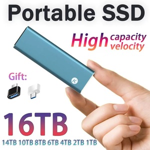 Cross-Border 16TB 2TB 1TB 4TB 12TB mờ kết cấu ổ cứng di động (SSD) Ổ cứng di động kim loại khả năng âm thanh WAV - Product Image 2