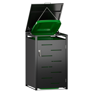 Galvanized Steel <b>Wheelie</b> <b>Bin</b> with Lids <b>for</b> Weatherproof Outdoor Waste Storage High Stable & Large Capacity - Product Image 1