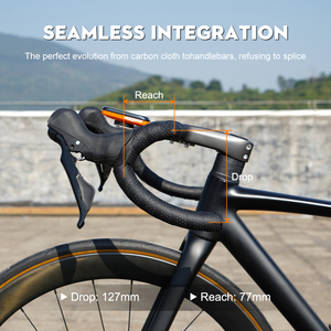 Manubrio Integrato in Carbonio TOSEEK 28.6mm / 31.8mm con Cablaggio Interno Completo per <span class=keywords><strong>Bici</strong></span> da Strada, Manubrio Monoblocco per Ciclismo Sportivo - Product Image 6