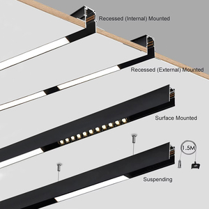 ระบบรางไฟแม่เหล็กแบบฝัง Pro Recessed DC 48V อลูมิเนียมทันสมัย - ไฟเส้นแบบ 2 สาย - Product Image 1