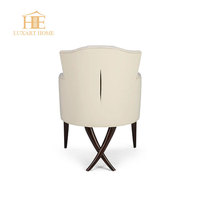 Chaise de salle à manger de style nordique pour hôtel, moderne, luxueuse, en bois blanc, dossier haut