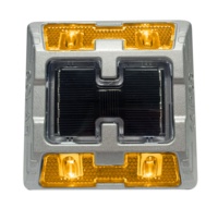 Borne routière solaire en aluminium, éclairage actif et passif, marqueur de chaussée, sécurité routière, IP68, blanc, prismatique haute intensité