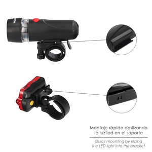 LED <b>Bicycle</b> <b>Light</b> Kit - Front and Rear <b>Lights</b> Plus. Battery Operated. - Product Image 4