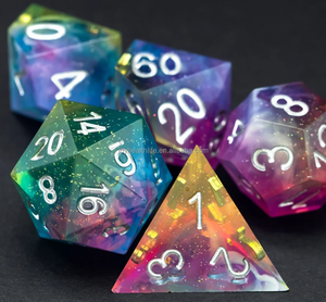 7 קוביות יח'\סט פוליהדראל מותאם אישית 4/6/8/10/12/20 אגאר dnd קצה קוביות הליבה הנוזלית בקצה נוזל אריזה - Product Image 5