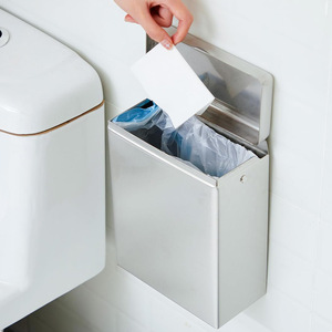 Vệ sinh khăn ăn xử lý treo tường bằng thép không gỉ lật đầu đựng cho nhà vệ sinh công cộng với 1 gallon Chất thải công suất - Product Image 1