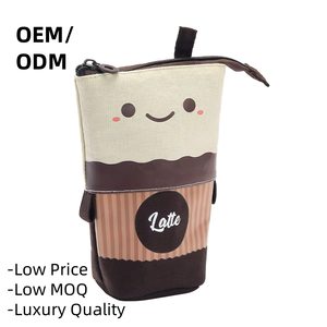 Estuche para lápices con cremallera de lona con dibujos animados personalizados, estuches de plástico de tela escolar Oxford, venta al por mayor, regalo, promoción, uso hecho de algodón - Product Image 1