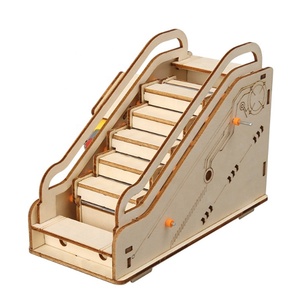 Ahşap Yürüyen Merdiven Bilim Küçük Oyuncak Konveyör Bant Teknolojisi Asansör DIY El Deney Malzemeleri 5-7 Yaş Arası Unisex - Product Image 3