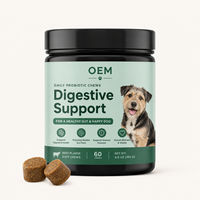 Probiotiques pour animaux de compagnie à saveur de poulet sans céréales, haute teneur en protéines, marque privée OEM, complément alimentaire pour la santé digestive des chiens et des chats, stimulant immunitaire