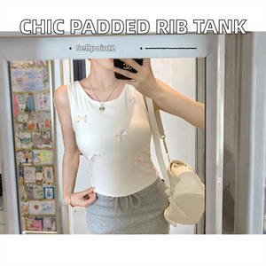 Slim Nautical Tank High Quality Fashion Breathable Cotton Ladies Padded <b>Bralette</b> Camisole Rib Knit Top <b>Halter</b> Girl Crop Front - Product Image 2