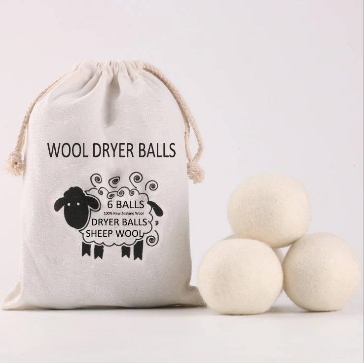 Изготовленным на заказ логосом 6 шт 7 см 100% новозеландской шерсти шары сушилка для белья