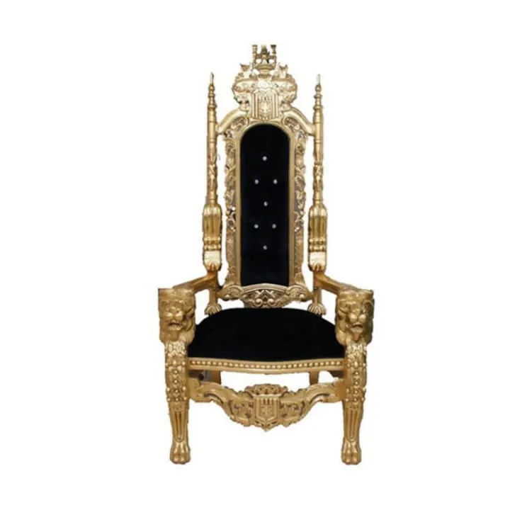 Wholesale Cheap Luxury Royal Gold Wedding Lion European Classical King Throne Chair