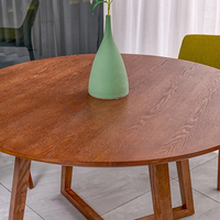 Home Restaurant Ensemble table et chaises de salle à manger 4 places Mobilier Table à manger ronde en bois massif Ensemble 6 chaises