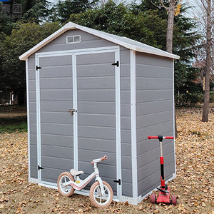 Venta caliente 6x6 pies Aspecto de <span class=keywords><strong>madera</strong></span> <span class=keywords><strong>Cobertizo</strong></span> de almacenamiento al aire libre Cobertizos de jardín de plástico para herramienta casera - Product Image 4