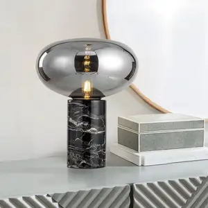 도매 최신 디자인 현대 거실 램프 Tisch Lampen Luxes 북유럽 스타일 대리석 기본 유리 테이블 램프