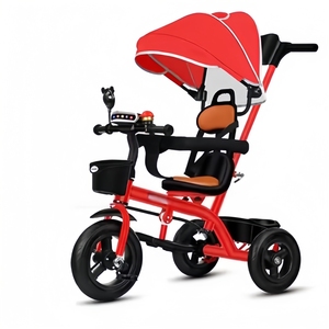 Tricycle à trois roues pour enfants avec musique pour les enfants de 1 à 6 ans, poussette en métal pour bébé - Product Image 3