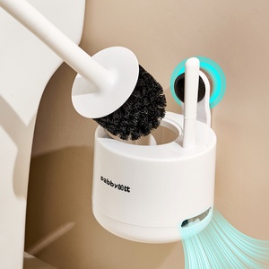 Brosse de nettoyage multifonctionnelle pour toilettes avec long manche, sans perçage, sans angle mort, en plastique, pour salle de bain - Product Image 1