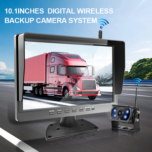 Sistema de Monitoreo de Punto Ciego para Vehículos con Visión Nocturna a Prueba de Agua IP67, Grabación DVR, Kit de Cámara de Reversa Inalámbrica para Camiones de 10.1 Pulgadas YB-Wi - Product Image 1