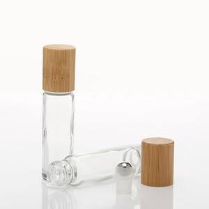 Botella de Perfume Roll-on de 5ml 10ml, Botella de Vidrio con Tapa de Madera - Product Image 4