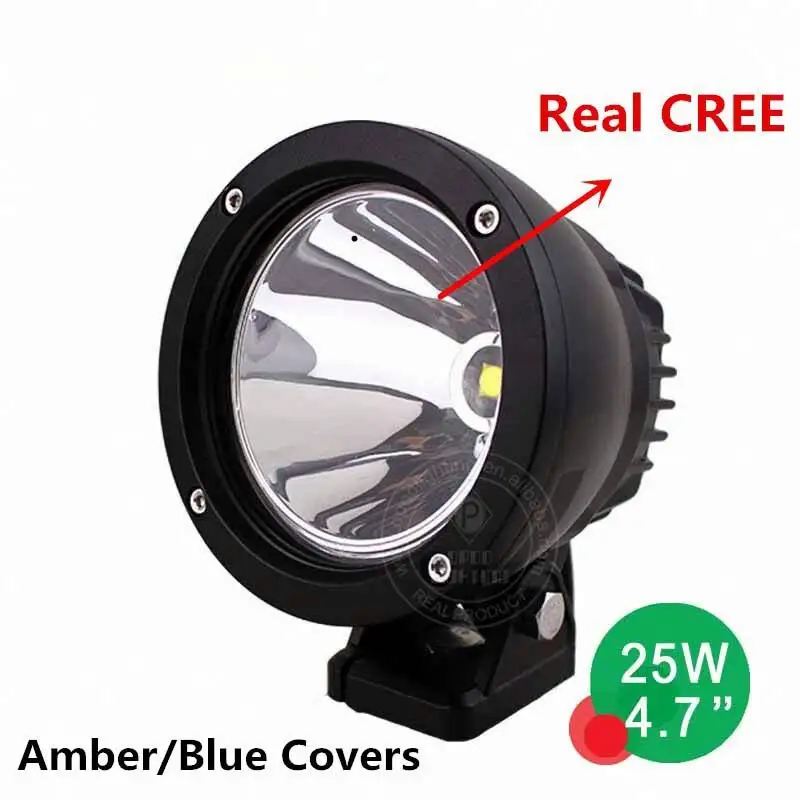 Lampe de toit de voiture 4.7 ''25w, phare rond à led 4x4 de qualité supérieure