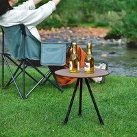 Table pliante d'extérieur en alliage d'aluminium, petite, portable, réglable en hauteur, ultra-légère, pour camping, repas, thé, idéale pour les voyages en voiture