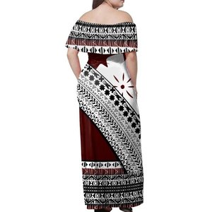 Rosso bianco nero abiti donna spiaggia Fiji Masi curva stampa tribale abiti di lusso donna elegante Plus Size abiti da donna primavera - Product Image 2