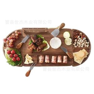 Shijie Wooden Compartment <b>Tray</b> Solid Wood Multifunctional Serving Plate For <b>Snacks</b> Fruits Food Display - Product Image 5