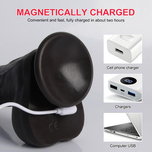 폭발적 도매 성인용품 여성 시뮬레이션 블랙 딜도 소프트 플레시 가열 마스터베이터 - Product Image 2