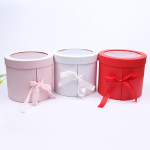 Round Gift <b>Box</b> With Transparent Window PVC Craft Gift Packaging For Wedding Favors And <b>Presents</b> - Product Image 1