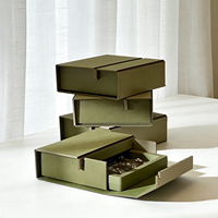 Boîte d'emballage en papier écologique recyclable personnalisée, petite, carrée, en deux parties, avec étui de présentation flottant pour bijoux, cadeau de mariage